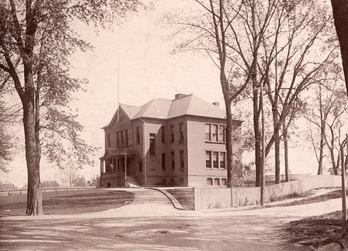 This an 1880 vintage photo of the Jonathan Brown Bright elementary school.